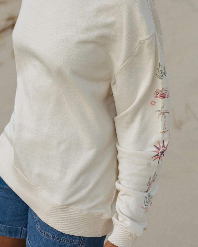 Women's Passenger Chica Recycled Cotton Oversized Sweatshirt Beige | US-IRYBSW316