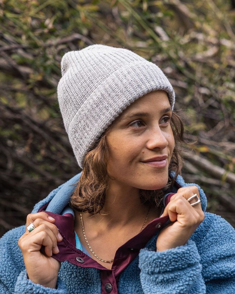 Women's Passenger Compass Recycled Beanie Light Grey Marl | US-QWBJPA739