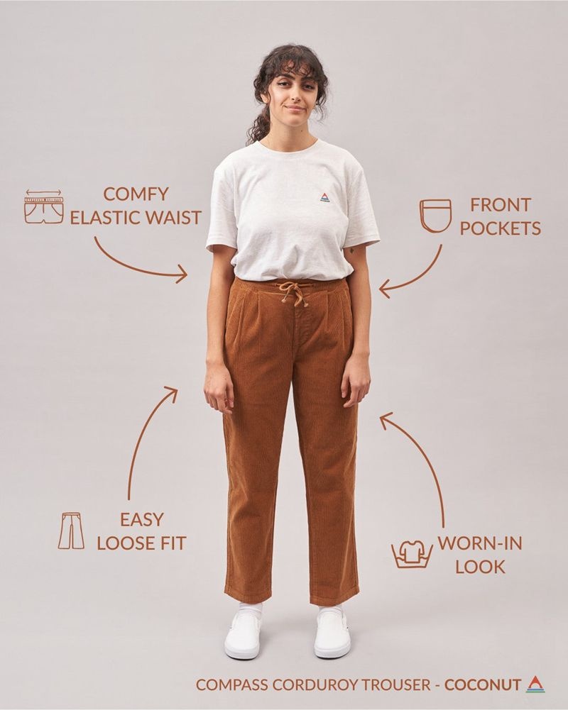 Women's Passenger Compass Recycled Corduroy Pants Coconut | US-NLGKUD532