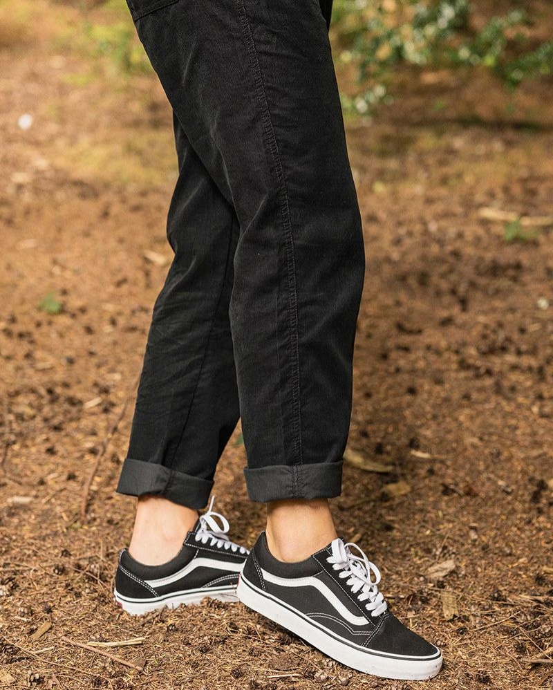 Women's Passenger Compass Recycled Corduroy Pants Black | US-DTOGNU217