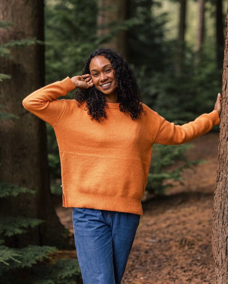 Women's Passenger Cove Recycled Knit Jumper Orange | US-CJDLYB435