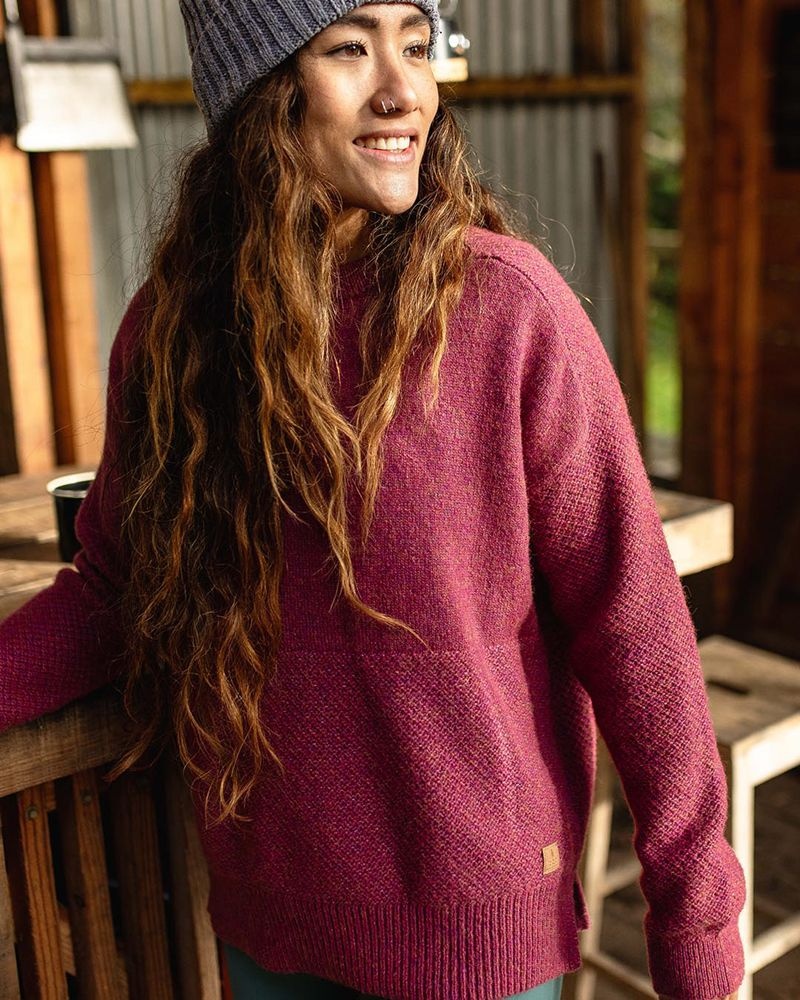 Women's Passenger Cove Recycled Knitted Jumper Rhubarb | US-TIRYUA823