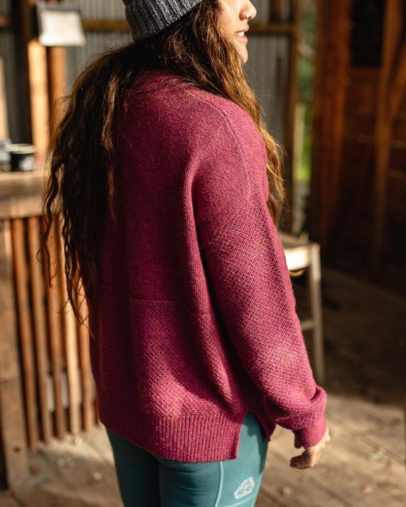 Women's Passenger Cove Recycled Knitted Jumper Rhubarb | US-TIRYUA823