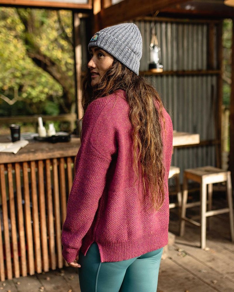 Women's Passenger Cove Recycled Knitted Jumper Rhubarb | US-TIRYUA823