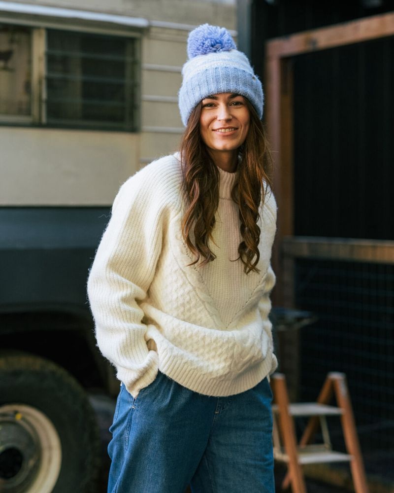 Women's Passenger Cozy Recycled Cable Knit Jumper Off White | US-CKSYWH197