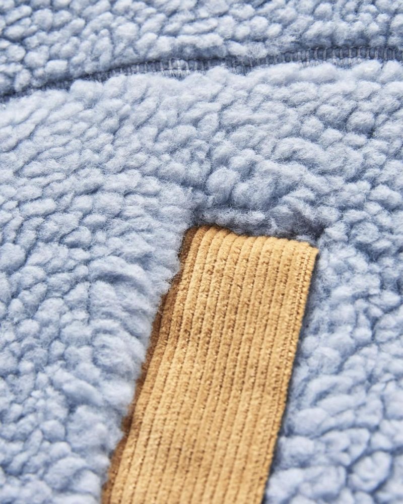 Women's Passenger Create Recycled Deep-Pile Sherpa Fleece Blue Fog | US-UHFOLZ056