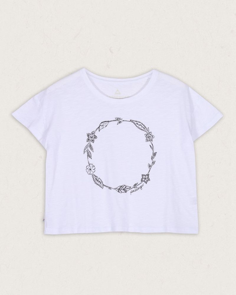 Women's Passenger Daisy Chain Recycled Cotton T-Shirt White | US-KPSQXF081