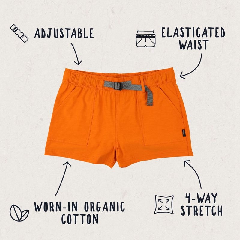 Women's Passenger Del Sur Hemp All Purpose Shorts Sunrise Orange | US-AHEXRK295