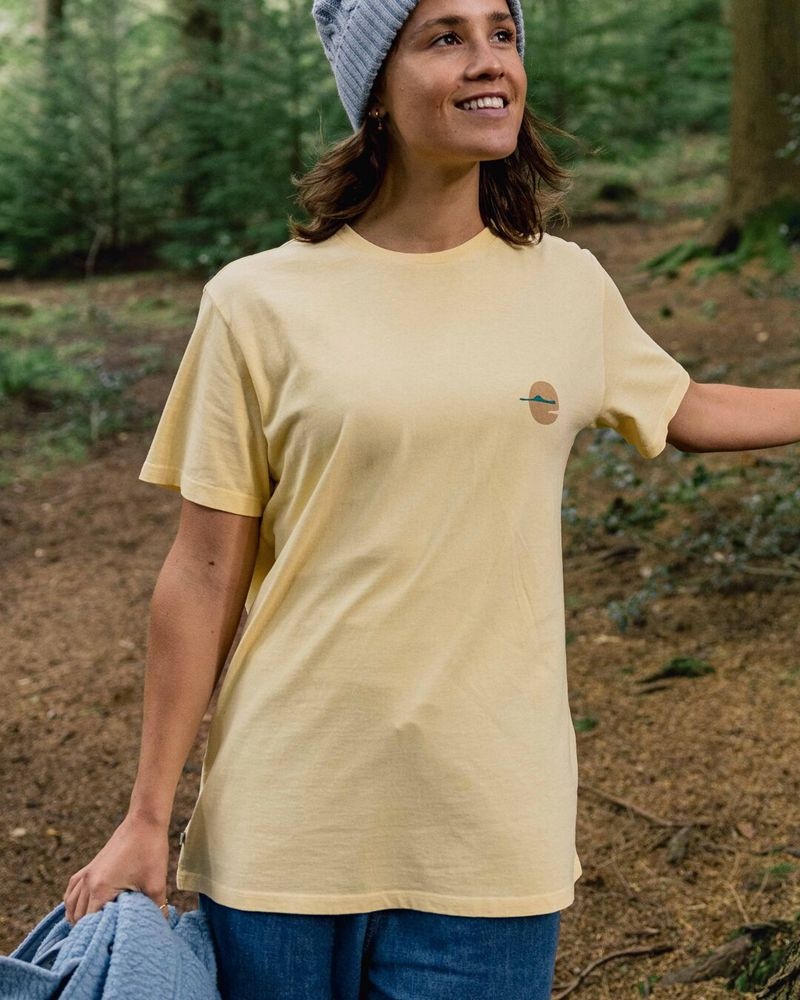 Women's Passenger Dreamer Oversized Recycled Cotton T-Shirt Golden Haze | US-JSMOFZ203