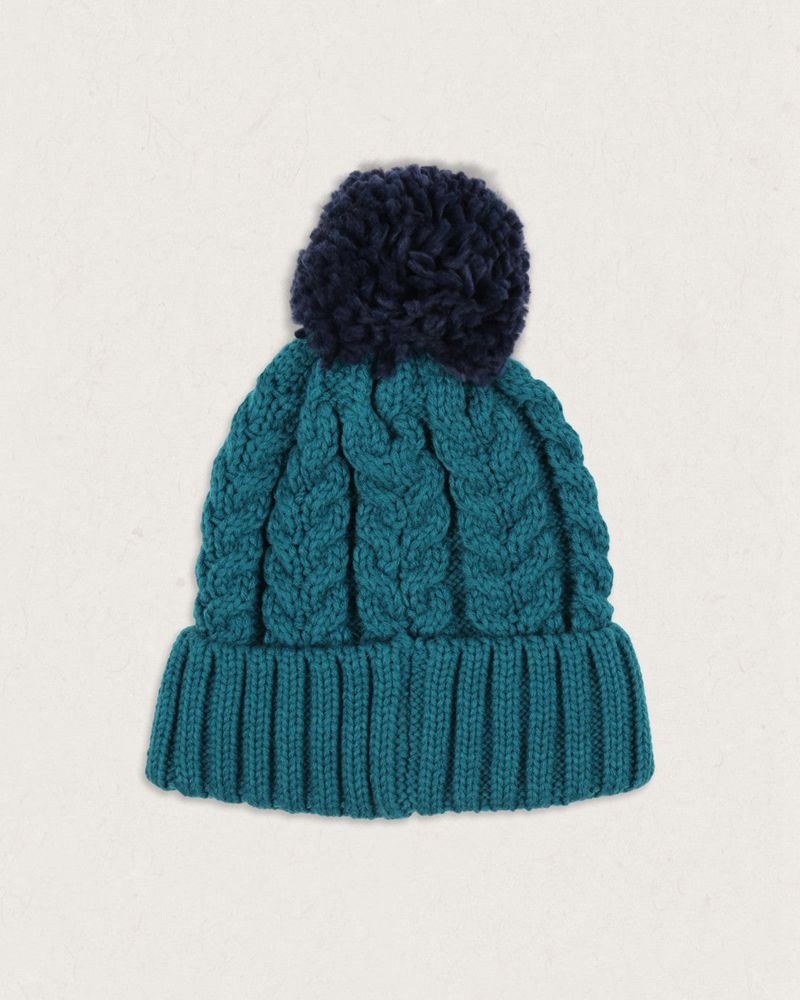 Women's Passenger Drifter Fleece Lined Recycled Bobble Hat Shaded Spruce | US-POSCJF362