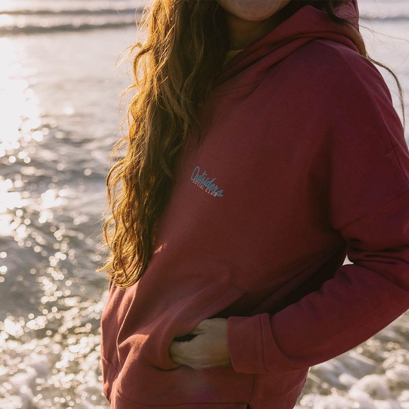 Women's Passenger Early Riser Recycled Cotton Hoodie Earth Red | US-JCHEDK965