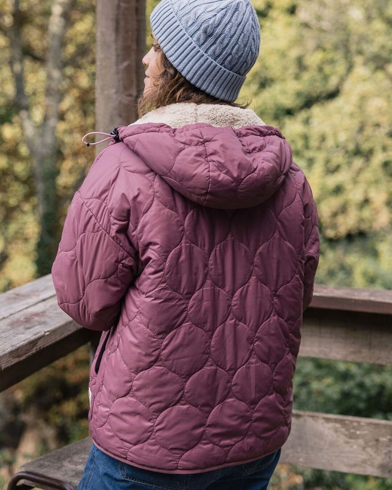 Women's Passenger Earthy Sherpa Lined Insulated Jacket Crushed Berry | US-QCOWDT056