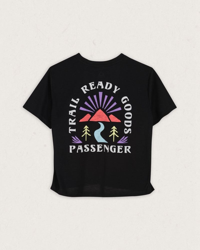 Women's Passenger Exhale Active Recycled T-Shirt Black | US-KZDRSE276