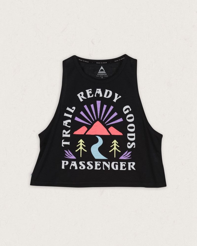 Women's Passenger Exhale Active Recycled Tank Top Black | US-YETCQJ981