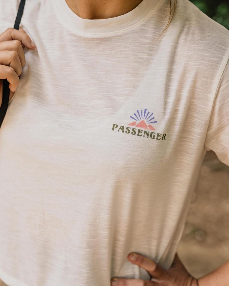 Women's Passenger Exhale Active Recycled T-Shirt Marshmallow | US-XQKNYG825