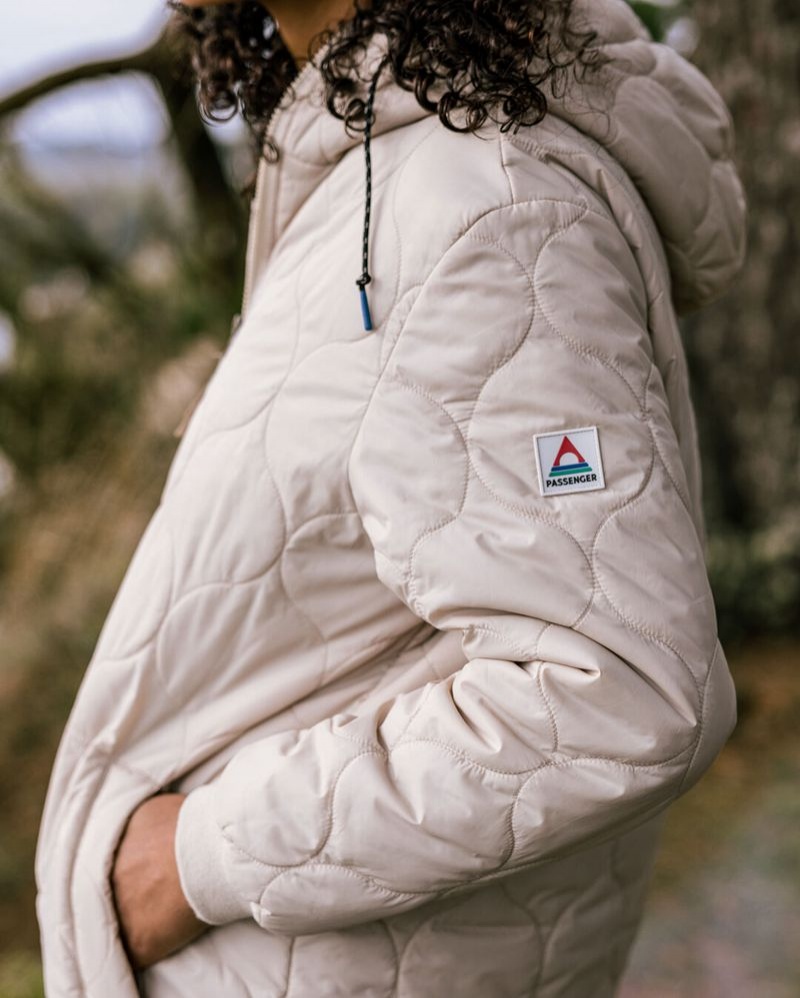 Women's Passenger Flora 2.0 Long Insulated Jacket White Pepper | US-CSZXHI137