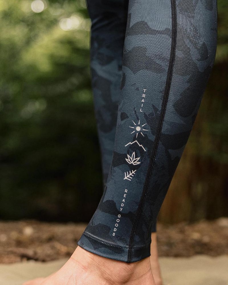 Women's Passenger Fresh Air 2.0 Recycled Leggings Black Abstract | US-HKNXVJ218