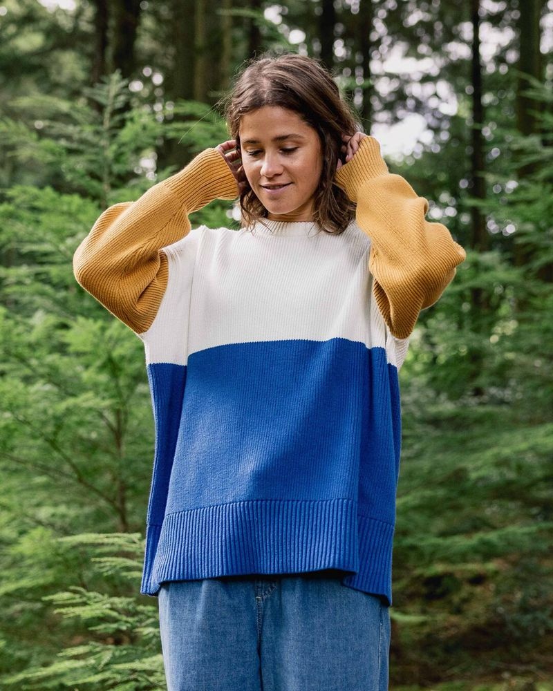 Women's Passenger Gondwana Oversized Knitted Jumper True Blue | US-POAURB216