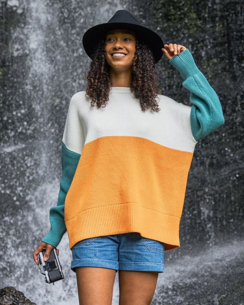 Women's Passenger Gondwana Oversized Knitted Jumper Orange | US-TDBFYH658