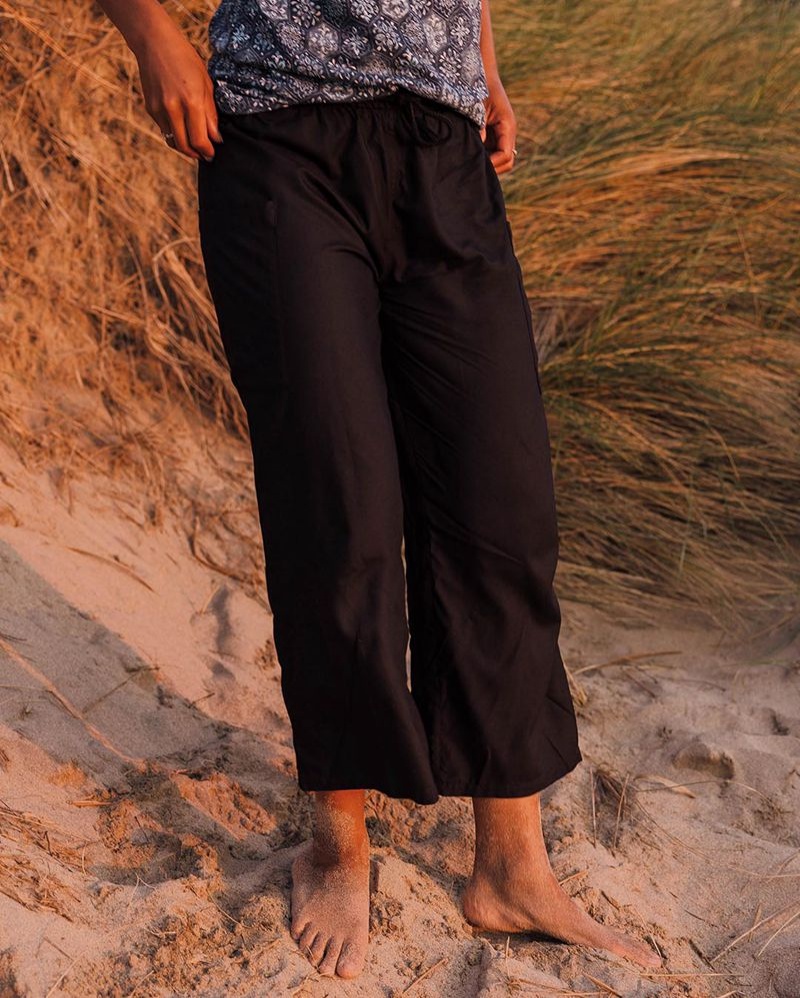 Women's Passenger Hazel Woven Pants Black | US-UHBGWC810