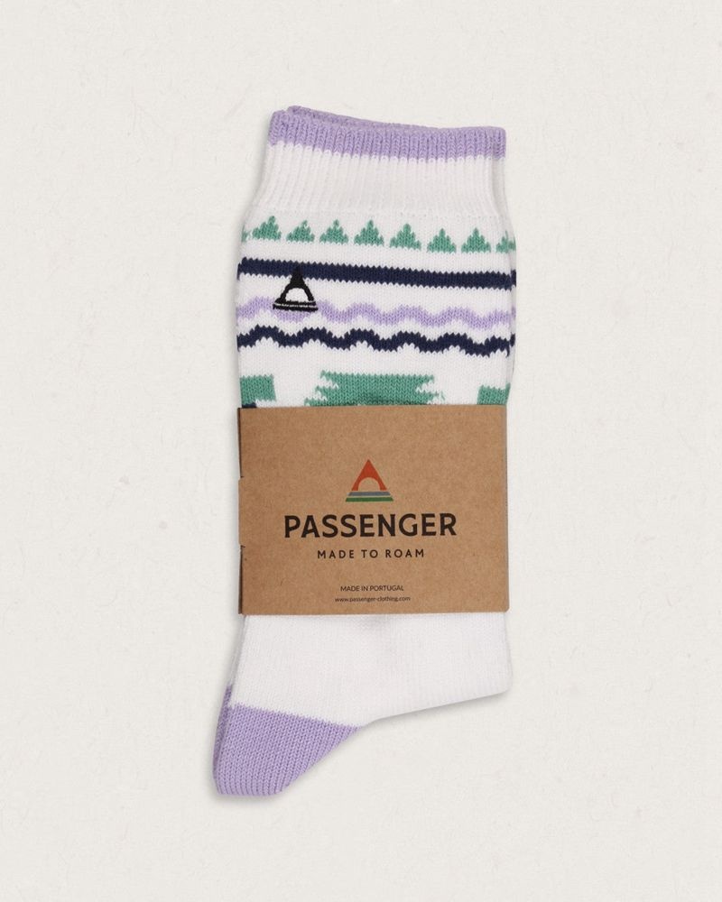 Women's Passenger Hytte Organic Midweight Socks White | US-HAMJWB970