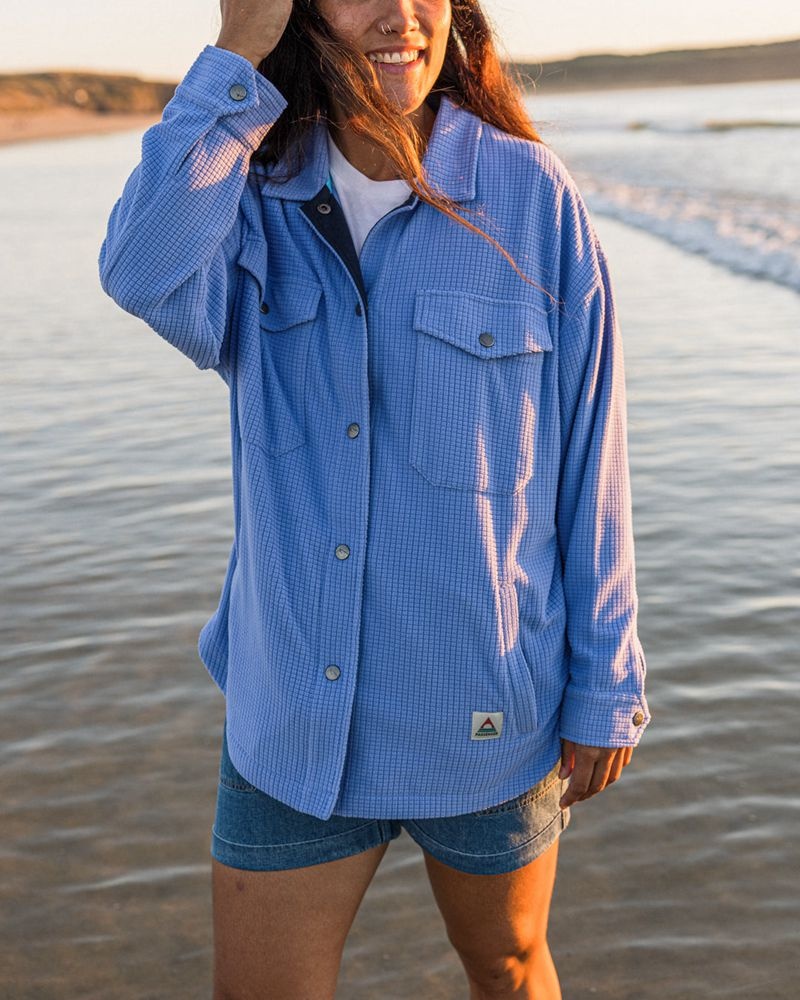 Women's Passenger Iguazu Grid Polar Fleece Shirts Baja | US-DHEFKJ021