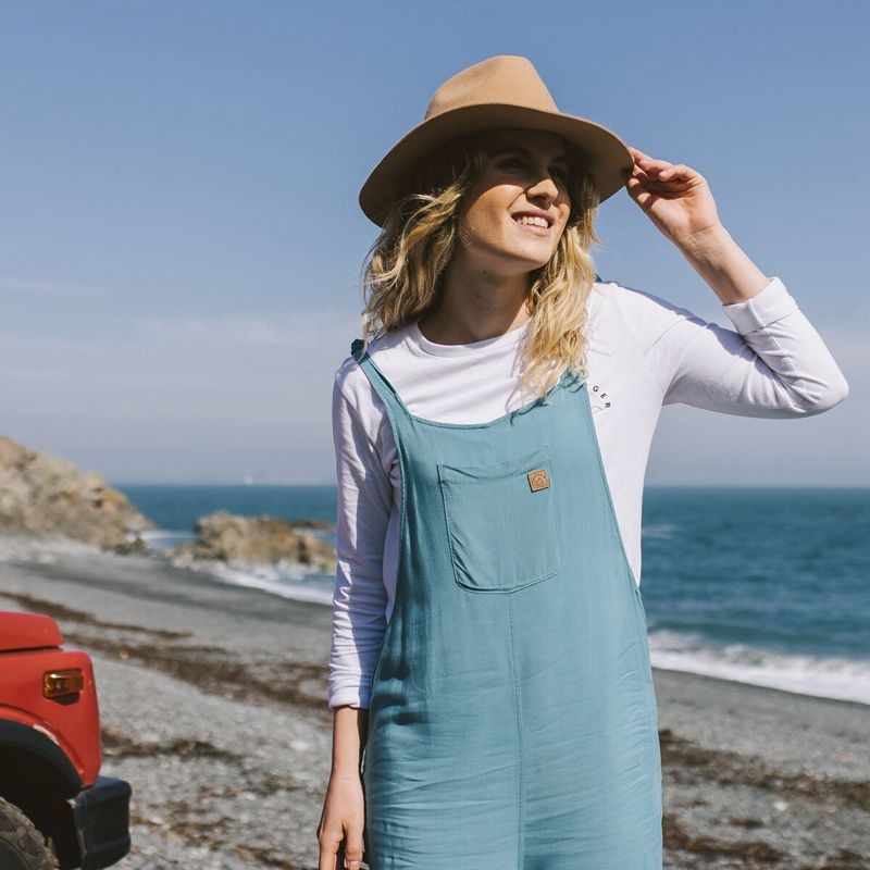 Women's Passenger Lazy Day Dungarees Ocean Blue | US-FEVTRK498