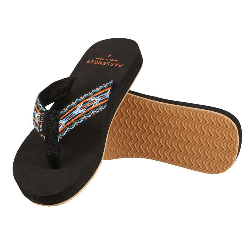 Women's Passenger Malibu Flip Flops Black | US-GKJTZA478