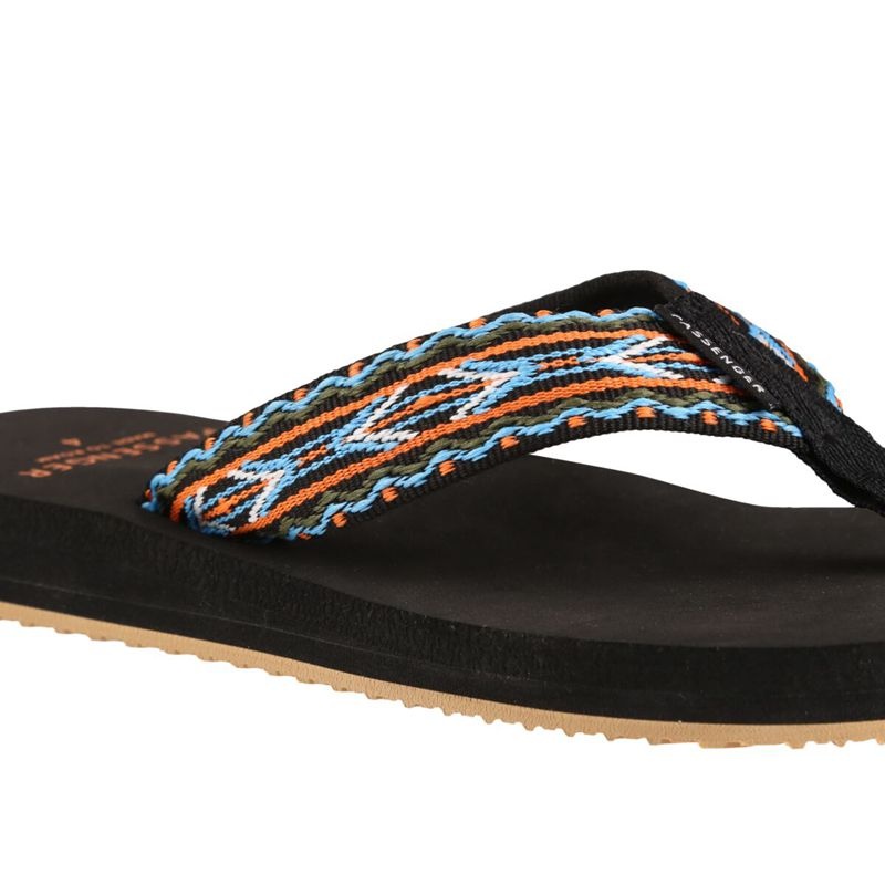 Women's Passenger Malibu Flip Flops Black | US-GKJTZA478