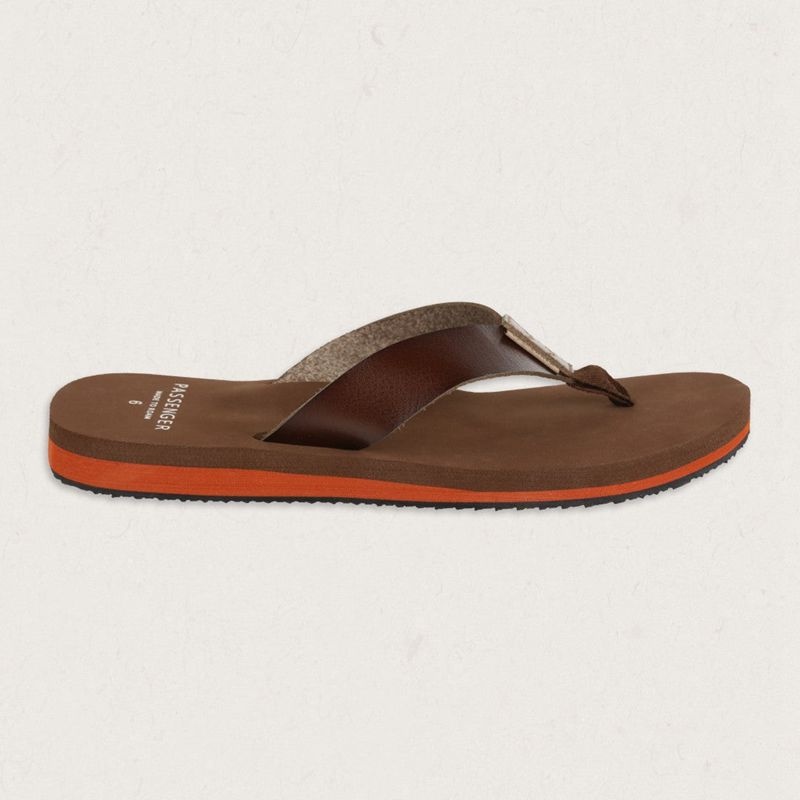 Women's Passenger Malibu Flip Flops Dark Brown | US-RHOVFX813