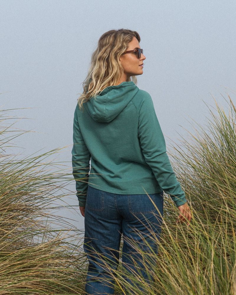 Women's Passenger Mindful Recycled Cotton Hoodie Deep Sea | US-UFTPSO605