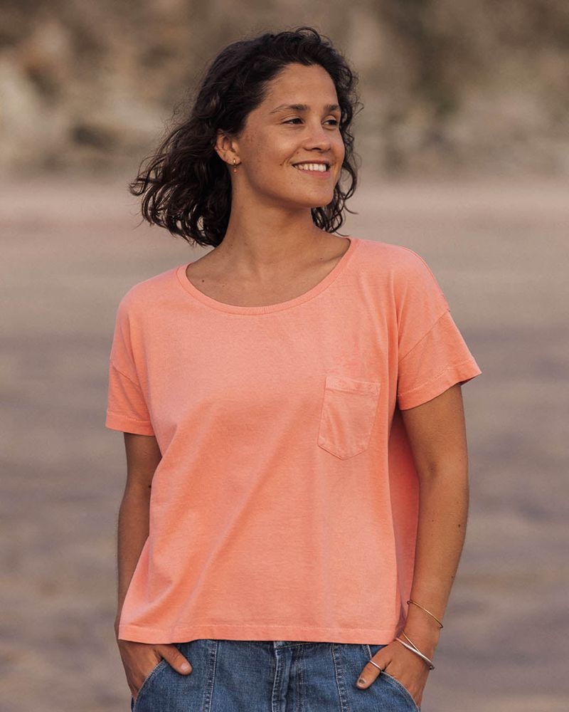 Women's Passenger Mindful Recycled Cotton T-Shirt Lobster Pink | US-INMHLP945