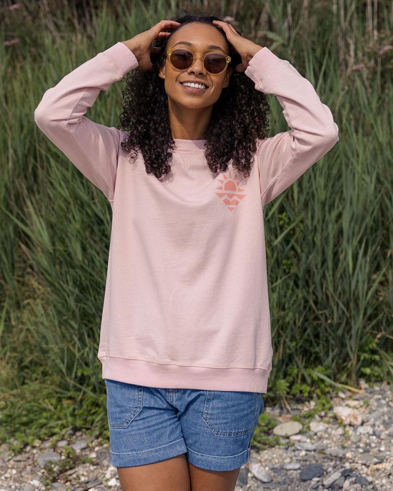 Women's Passenger Mystic Recycled Cotton Sweatshirt Peach Whip | US-EHZBAG649