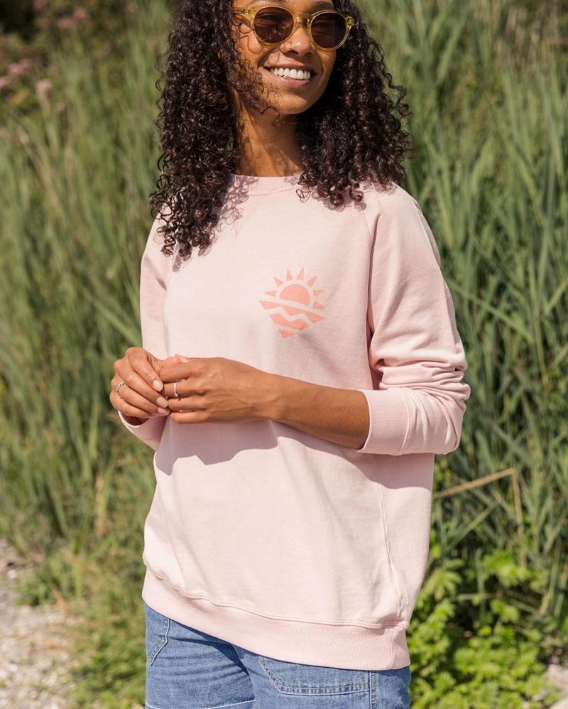 Women's Passenger Mystic Recycled Cotton Sweatshirt Peach Whip | US-EHZBAG649