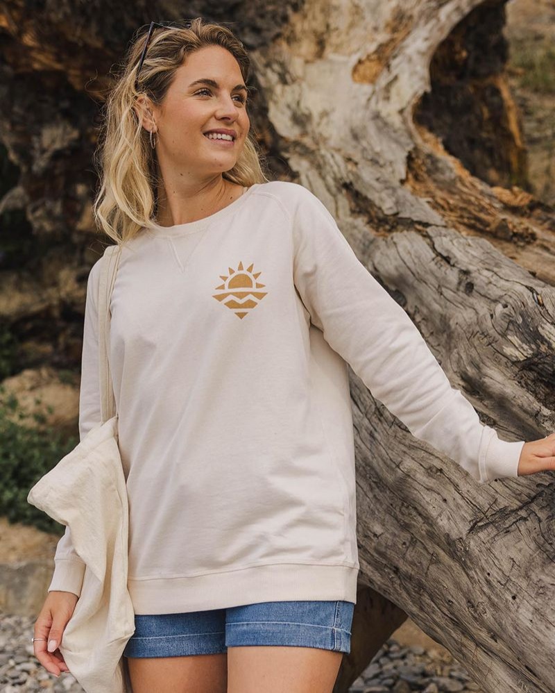 Women's Passenger Mystic Recycled Cotton Sweatshirt Beige | US-FEMIKS921