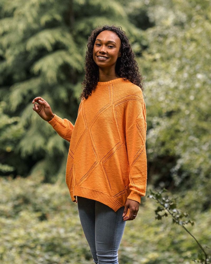 Women's Passenger Palm Organic Cotton Jumper Orange | US-CKHNDV671