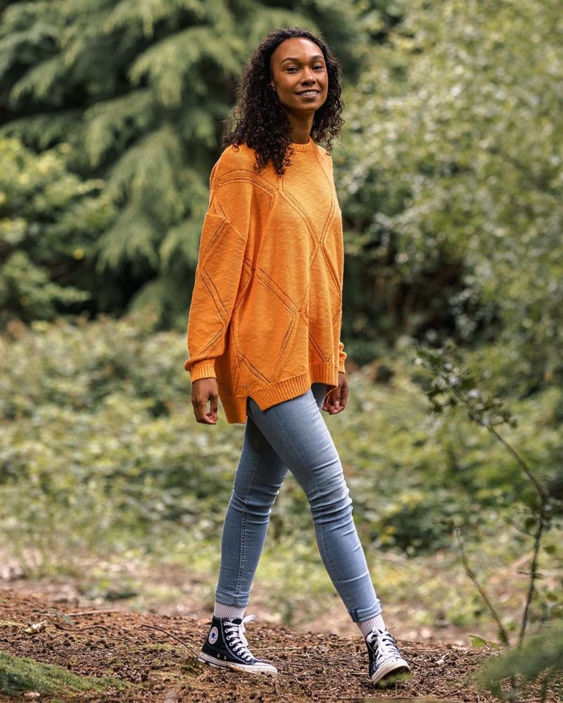 Women's Passenger Palm Organic Cotton Jumper Orange | US-CKHNDV671