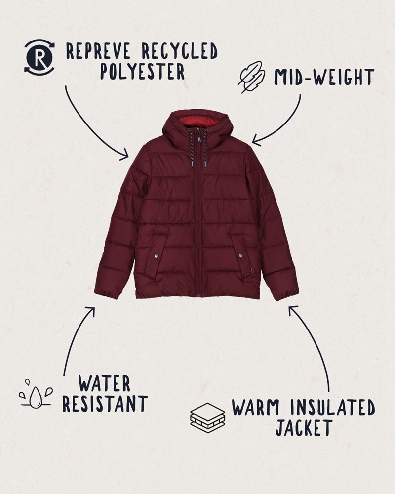 Women's Passenger Parks Recycled Insulated Jacket Windsor Wine | US-WYQKIB475