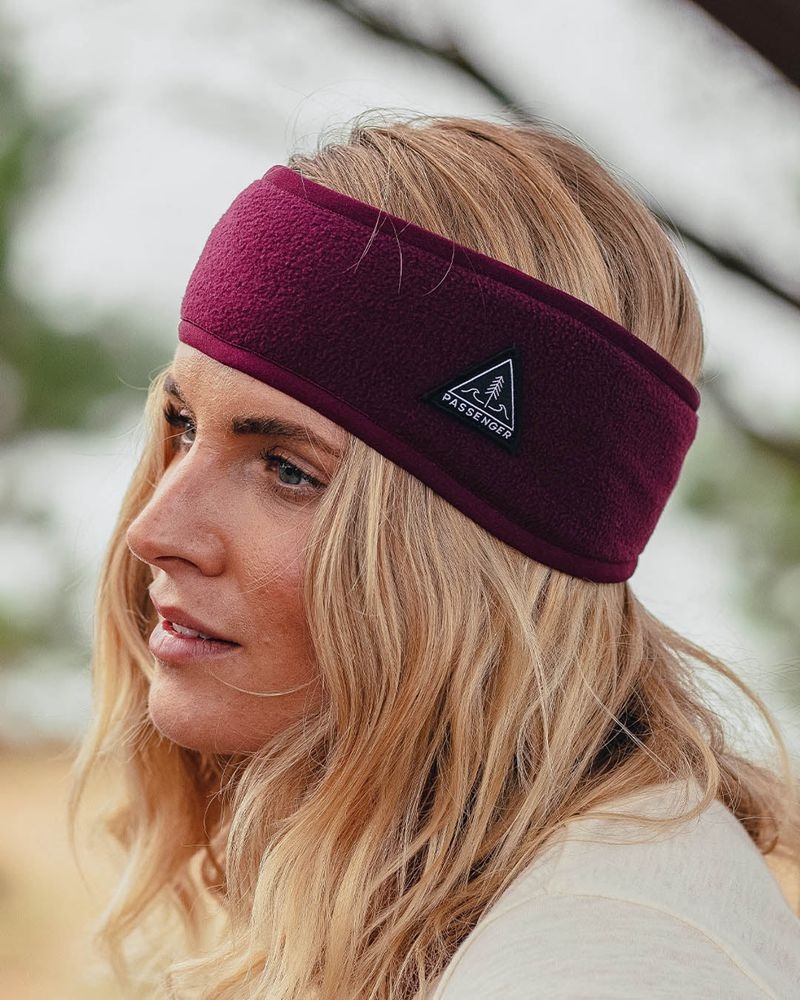 Women\'s Passenger Roamer Recycled Polar Fleece Headband Windsor Wine | US-YXPEBL485