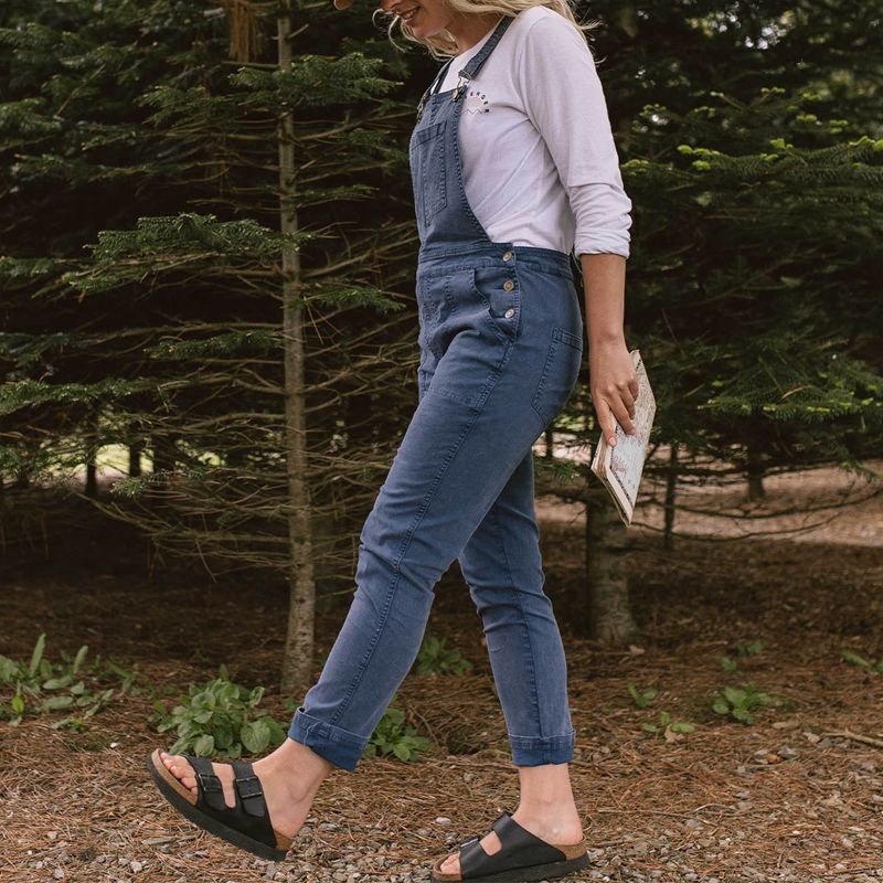 Women's Passenger Roamist Dungarees Dark Denim | US-QUSXKM421