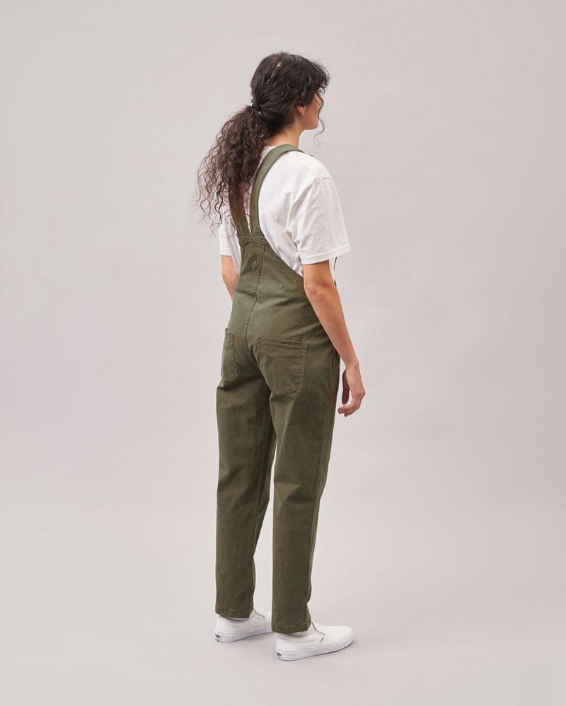 Women's Passenger Roamist Organic Cotton Dungarees Khaki | US-YLJZTM064