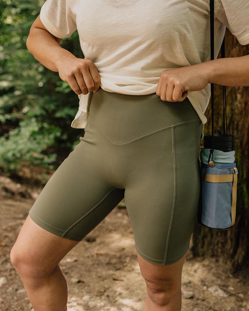 Women's Passenger Route Recycled Active Shorts Dusty Olive | US-OXZBCS096