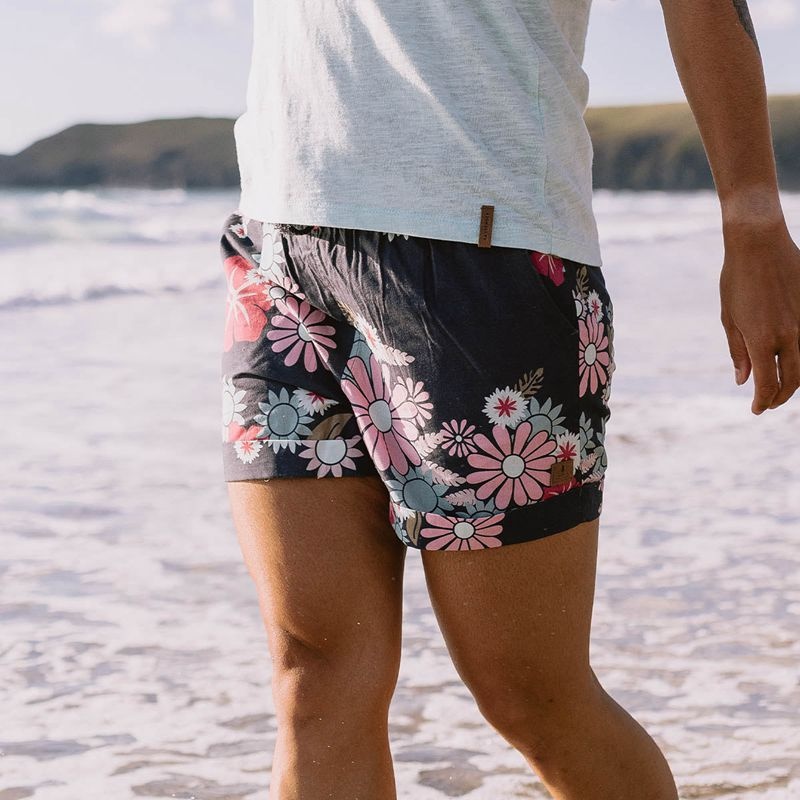 Women's Passenger Santosa Shorts Black Flower Burst | US-KNUPYB269