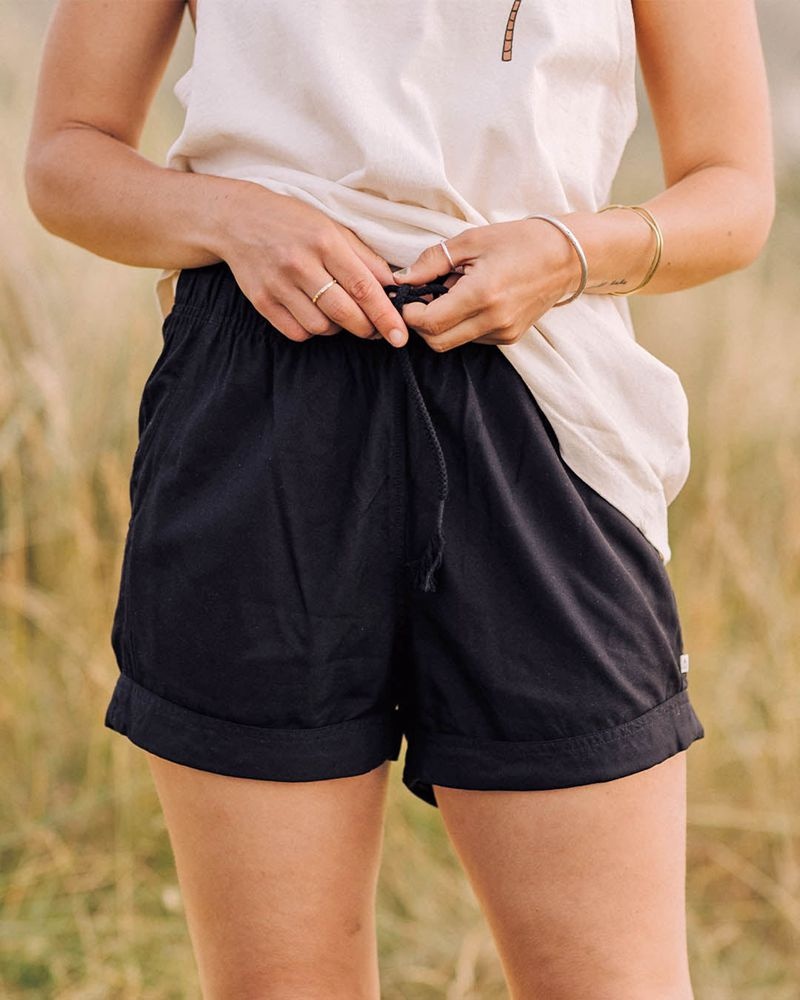 Women's Passenger Santosa Shorts Black | US-JBFTRM490