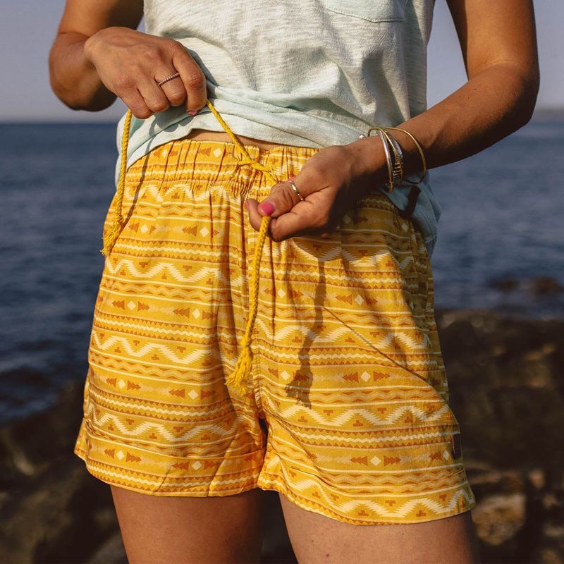 Women's Passenger Santosa Shorts Ochre Yellow Sol | US-FMEAXR579