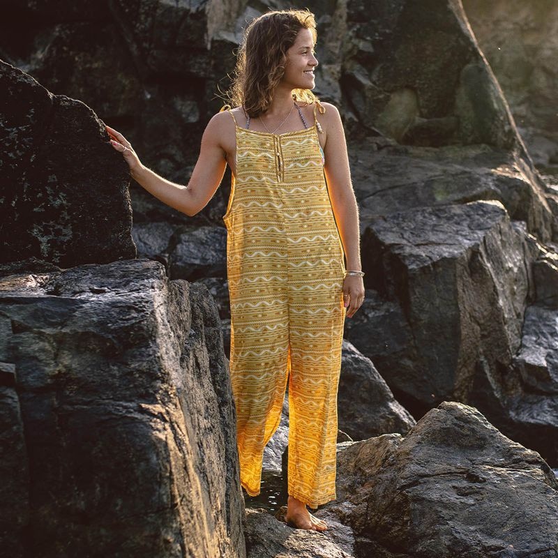 Women's Passenger Spirit Jumpsuit Ochre Yellow Sol | US-PERDTH395