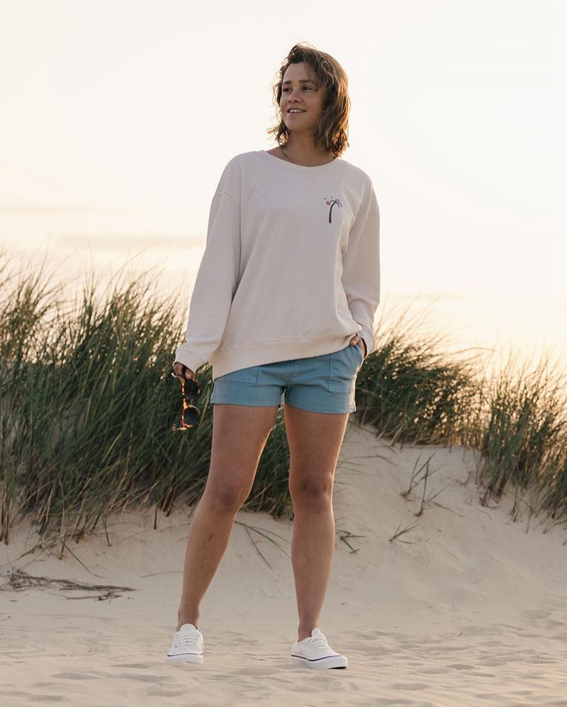 Women's Passenger Sundaze Recycled Cotton Sweatshirt Beige | US-DHFLNR450