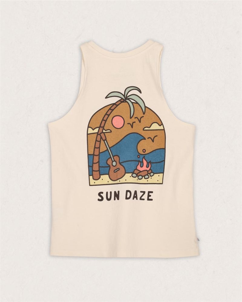 Women's Passenger Sundaze Recycled Cotton Tank Top Beige | US-BMQCSX758