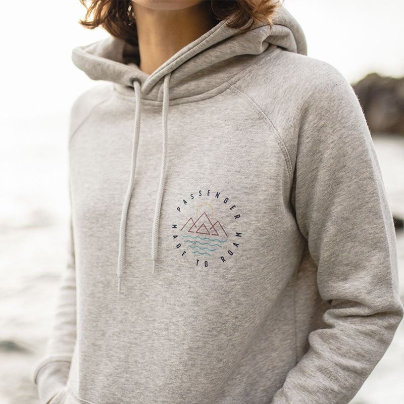 Women's Passenger Ubud Recycled Hoodie Grey Marl | US-YRINQX098