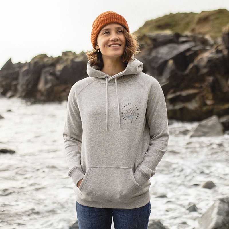 Women's Passenger Ubud Recycled Hoodie Grey Marl | US-YRINQX098